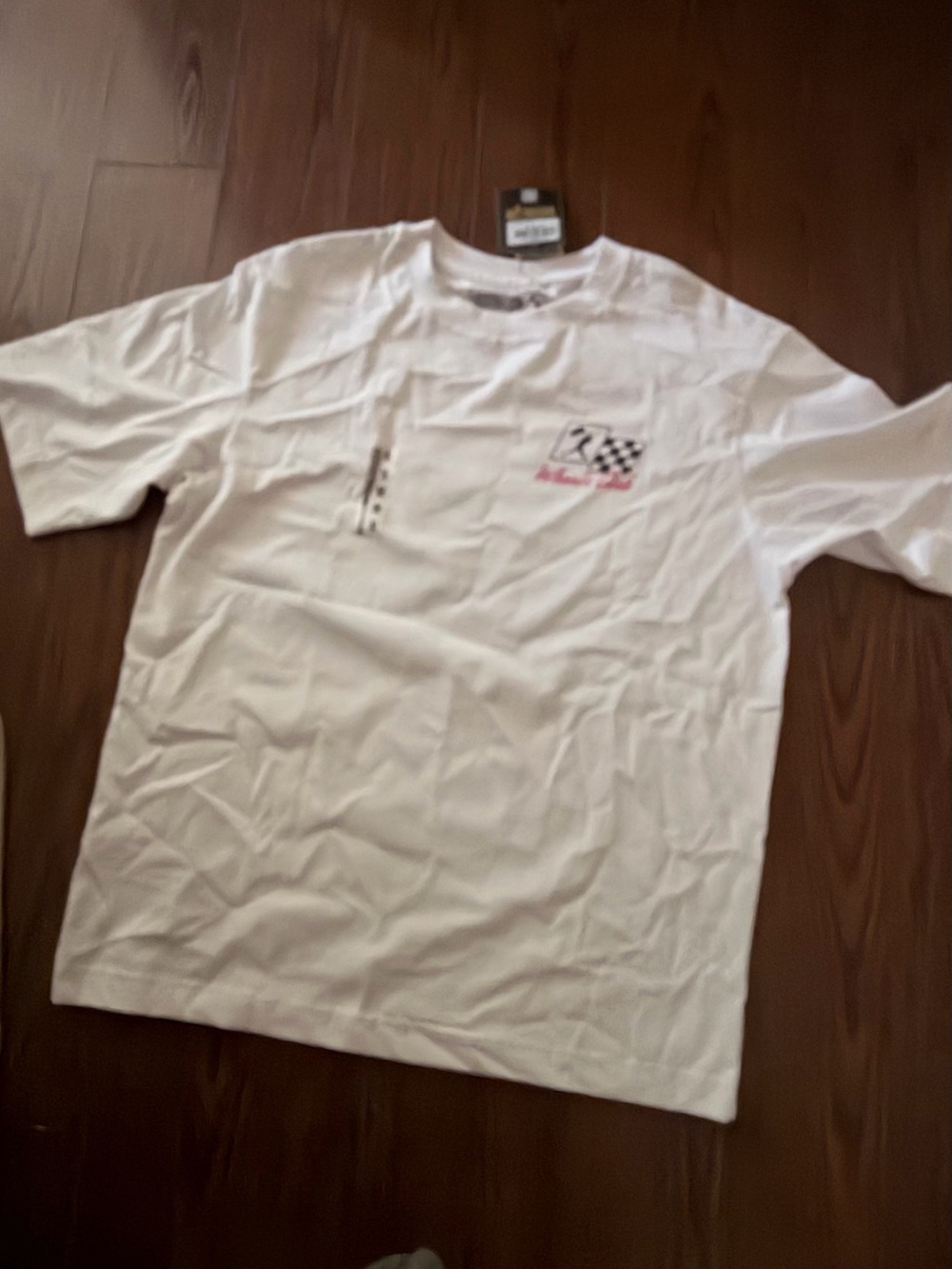 Men’s baseballism White Racing Graphic Tee